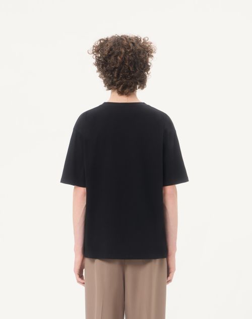 Valentino - Valentino Cotton T-shirt With Panther Print - Black/red - Man - T-shirts And Sweatshirts
